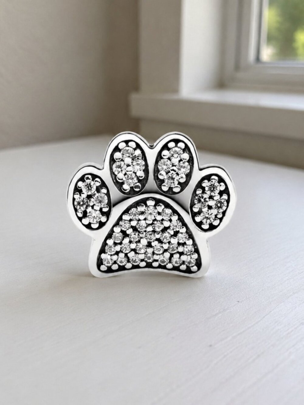 Pandora Sparkling Paw Print Charm